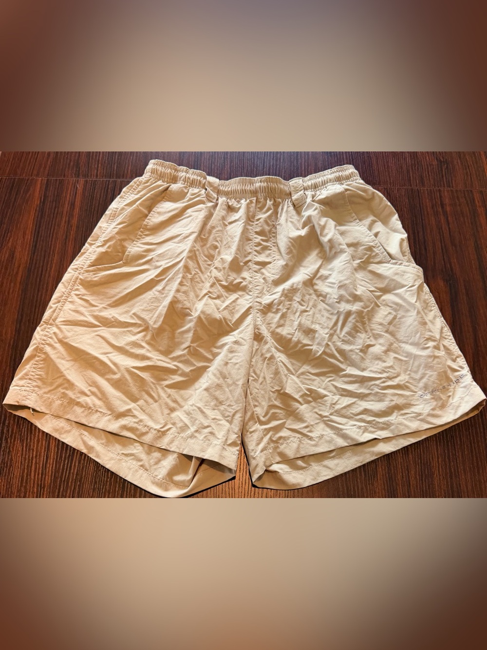 Columbia PFG Mens Khaki Backcast III Water Shorts Fishing Trunks Mesh Lined S